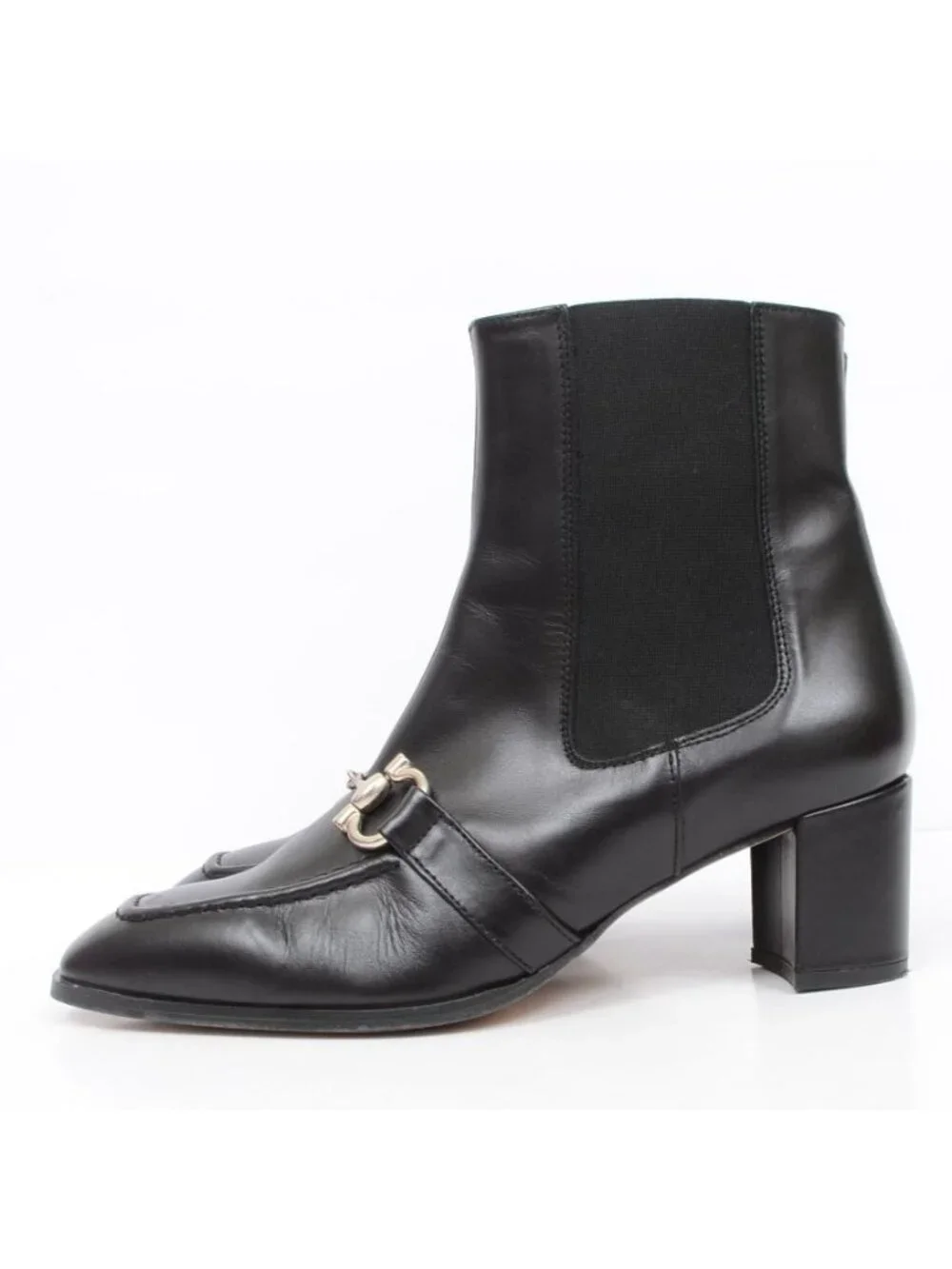 Renatta Made in Spain Womens 9 Black Leather Horsebit Ankle Heeled Dressy Boots‎
